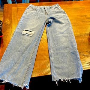 High rise baggy ripped jeans size small